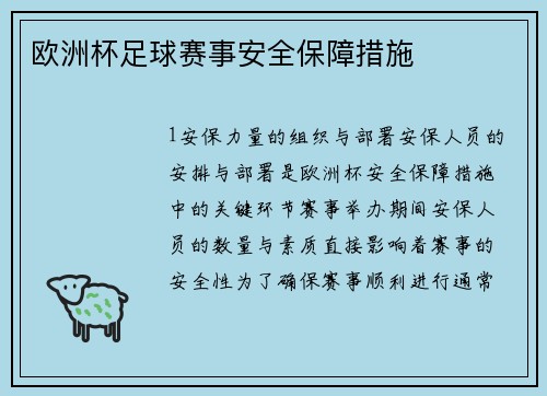 欧洲杯足球赛事安全保障措施